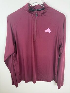 TONAL Performance quarter zip maroon top
